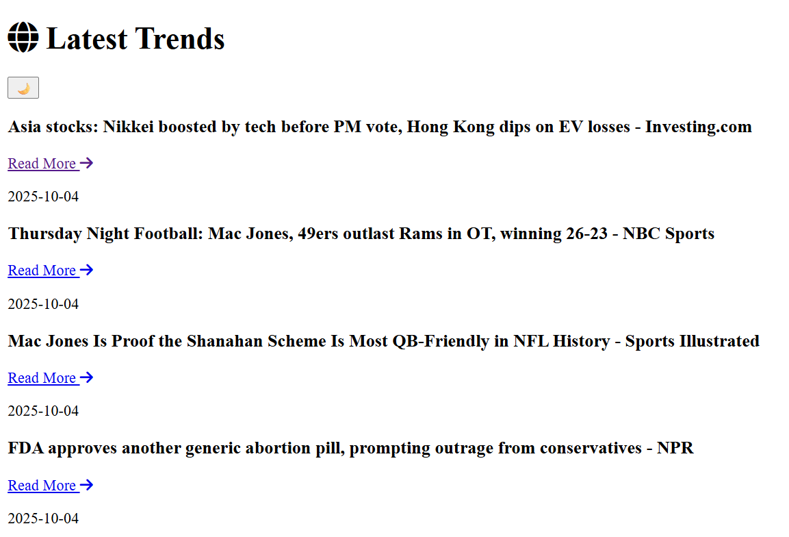 Trend Analyzer Screenshot